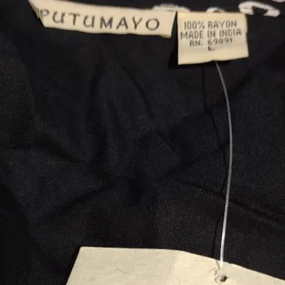 PUTUMAYO NWT BLUE AND IVORY CIRCLES SPOTS GAUZY SHEER LINED ASYMMETRIC HEM L - Picture 10 of 13